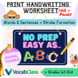 Alphabet Handwriting Worksheets | Practice Words + Sentenc