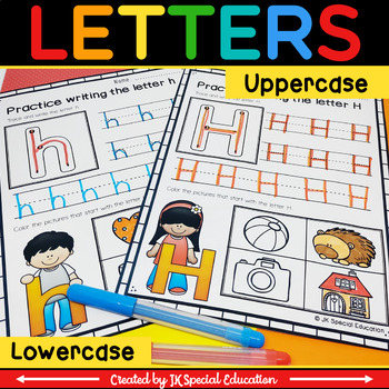 Uppercase and Lowercase alphabet letters handwriting practice worksheets
