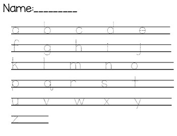 Alphabet Handwriting practice on primary lines by Kids Under Instruction