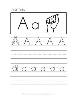 Alphabet Handwriting with ASL by Curiosity Shift | TpT