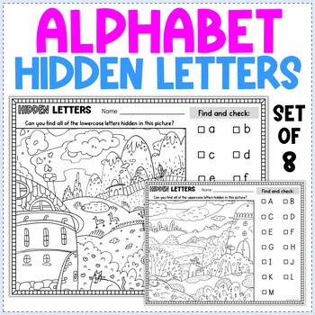 Preview of Alphabet Hidden Letters Pictures - Letter Recognition - Alphabet Review