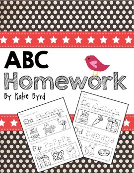 Preview of Alphabet Homework Pages - letters and sound phonics practice 