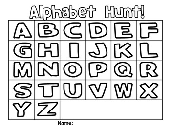 Alphabet Hunt by Kristen Brooks Dankovich | Teachers Pay Teachers