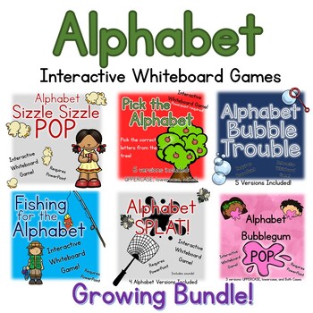Preview of Alphabet Interactive Whiteboard Games for your SMARTboard. Growing Bundle!
