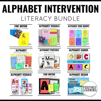 Preview of Alphabet Intervention Bundle with Hands On Practice and Worksheets