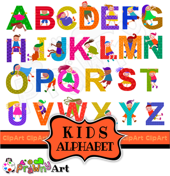 Preview of Alphabet Kids Clip Art Font Set