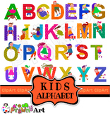 Alphabet Kids Clip Art Font Set