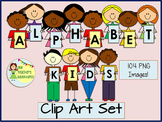 Alphabet Kids Clip Art Set - 104 images for personal and c