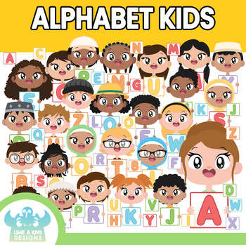 Preview of Alphabet Kids Clipart (Lime and Kiwi Designs)