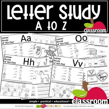 Preview of Alphabet LETTER STUDY PreK Kindergarten