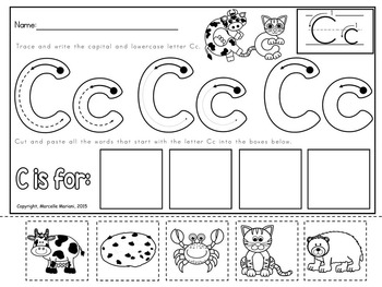 alphabet letter tracing beginning sounds worksheets work mats