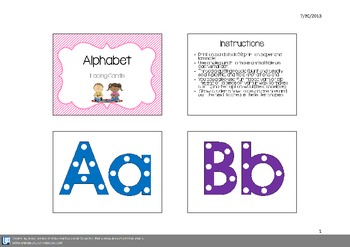 alphabet lacing cards