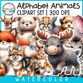 Alphabet Cliparts Watercolor Animals Clipart Drawings Pain