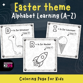 Preview of Alphabet Learning Coloring Page with Easter Theme