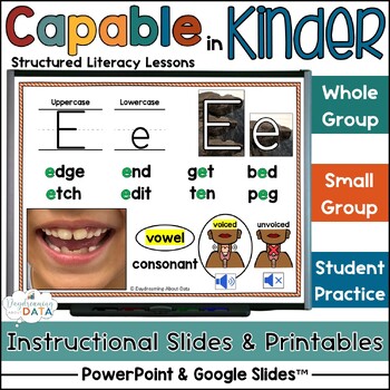 Preview of Alphabet Lessons Letter Ee Structured Literacy Phonics Lessons Activities