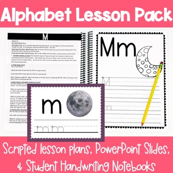 Preview of Alphabet Lessons | Scripted Lesson Plans | PowerPoint Slides | Student Pages