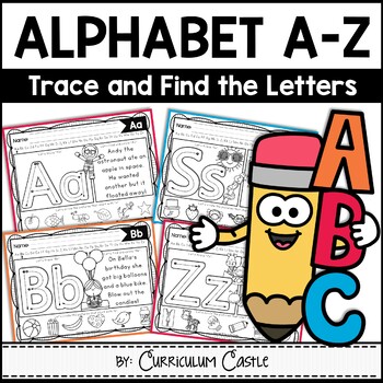 Preview of Alphabet: Trace & Find Letters A-Z