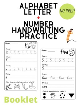 Preview of Alphabet Letter AND Number Handwriting Practice Booklet