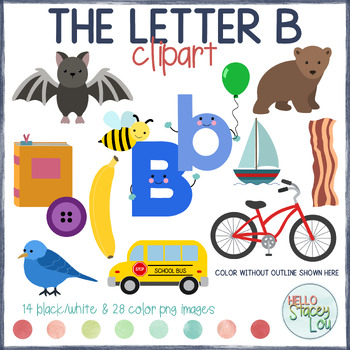 Alphabet - Letter B Objects Clipart by Hello StaceyLou | TPT