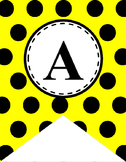 Alphabet Letter Banner (Yellow and Black Polka Dot)