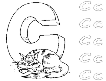 Alphabet Letter Coloring Page with Letter Practice by jessica cherry