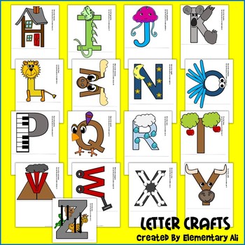 Alphabet Letter Crafts (A-Z Upper Case) | TpT