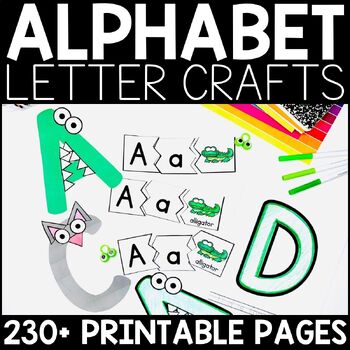 Preview of Alphabet Letter Crafts | Letter of the Week Activities | Letter Sounds Puzzles