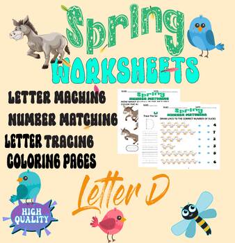 Preview of Alphabet Letter D-Homeschool,Spring Worksheet,Preschool Worksheets Kindergarten
