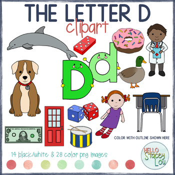 Alphabet - Letter D Objects Clipart by Hello StaceyLou | TPT