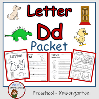 Alphabet Letter D Tracing Writing Recognition Worksheets Printable or ...