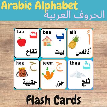 Preview of Alphabet Letter FlashCards with Arabic Bilingual English Arabic