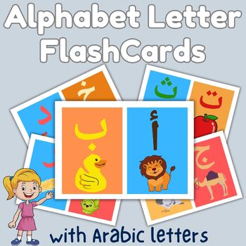 Preview of Alphabet Letter FlashCards with arabic letters