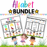 Alphabet Letter Flashcards & Coloring Pages for Kids - 52 