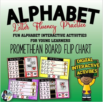 Preview of Alphabet Letter Fluency Sentences PROMETHEAN BOARD Flip Chart