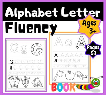 Preview of Alphabet book tracing Letter- pfreschool for kids -  kdp book-