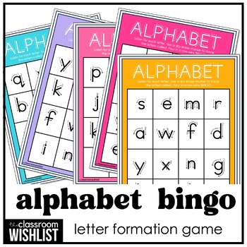 Alphabet Letter Formation Bingo Game | Practice Lowercase Letters