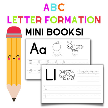 Preview of Alphabet Letter Formation Practice Mini Book Uppercase Lowercase Letters