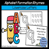 Alphabet Letter Formation Rhymes - Lowercase Letters