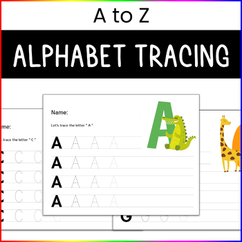 Preview of Alphabet Letter Handwriting Practice with Letter Beginning Sounds (Animal Name)