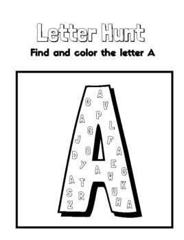 Alphabet Letter Hunt Coloring Upper Case Letters by Edsalient Works