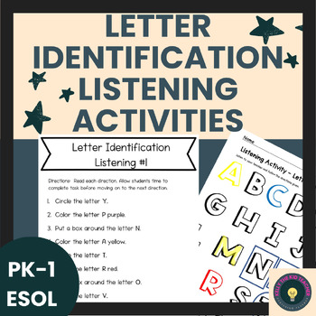 Preview of Alphabet Letter Identification Listening Activities for ESOL Newcomers