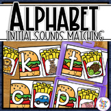 Alphabet Letter & Initial Sound Matching Task Cards - Burg