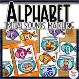 Alphabet Letter & Initial Sound Matching Task Cards - Fish
