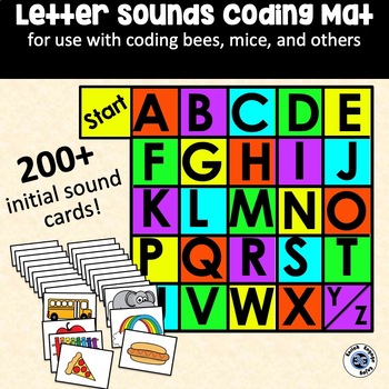 Preview of Alphabet Letter Initial Sounds Coding Mat - 2 sizes for coding bees or mice