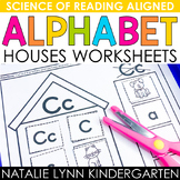 Alphabet Letter + Letter Sound Houses Worksheets Cut + Glue