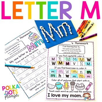 Preview of FREE Alphabet Letter M Homework Worksheets and Activities