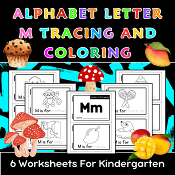 Alphabet Letter M Tracing And Coloring Worksheets For Kindergarten by ...