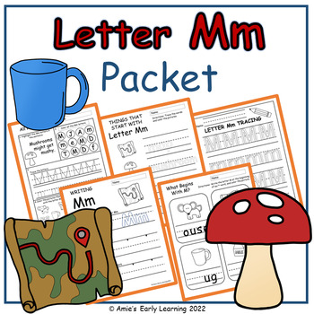 Alphabet Letter M Tracing Writing Recognition Worksheets Printable or ...