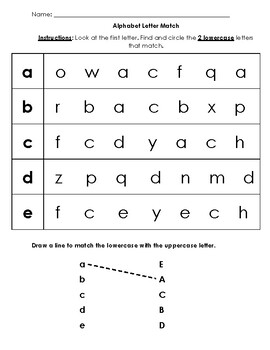 Alphabet Letter Match A-Z (LOWER & UPPERCASE) | TpT