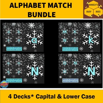 Preview of Alphabet Letter Match Bundle- Capital & Lower Case- Snowflakes- BOOM cards